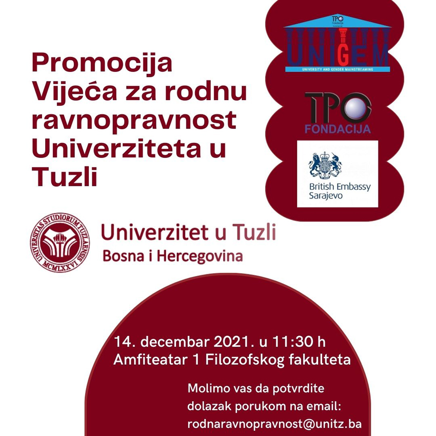 Univerzizet u Tuzli - Promocija Vijeća za rodnu ravnopravnost