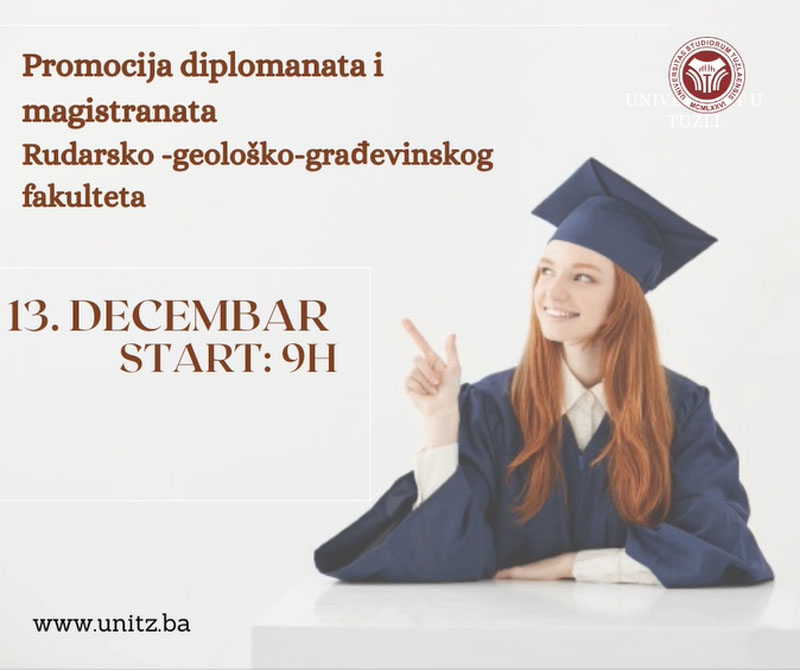 Univerzitet u Tuzli - Promocija diplomanata i magistranata Rudarsko-geološko-građevinskog fakulteta