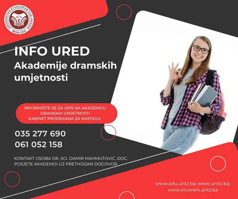 Univerzitet u Tuzli - INFO URED AKADEMIJE DRAMSKIH UMJETNOSTI